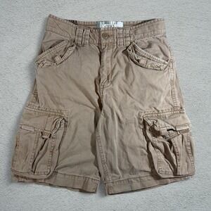 G&M Mens Tan Y2K Cargo Shorts Size 29 Khaki Cotton Multi Pocket 10 In Inseam